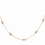 14K Yellow Gold Fashion with Cz Necklace - Miral Jewelry