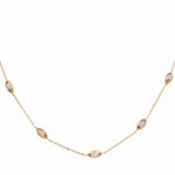 14K Yellow Gold Fashion with Cz Necklace - Miral Jewelry