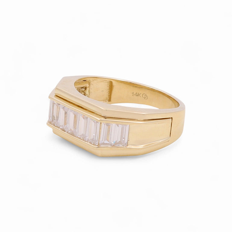 14k Yellow Gold Fashion with Cz Ring - Miral Jewelry
