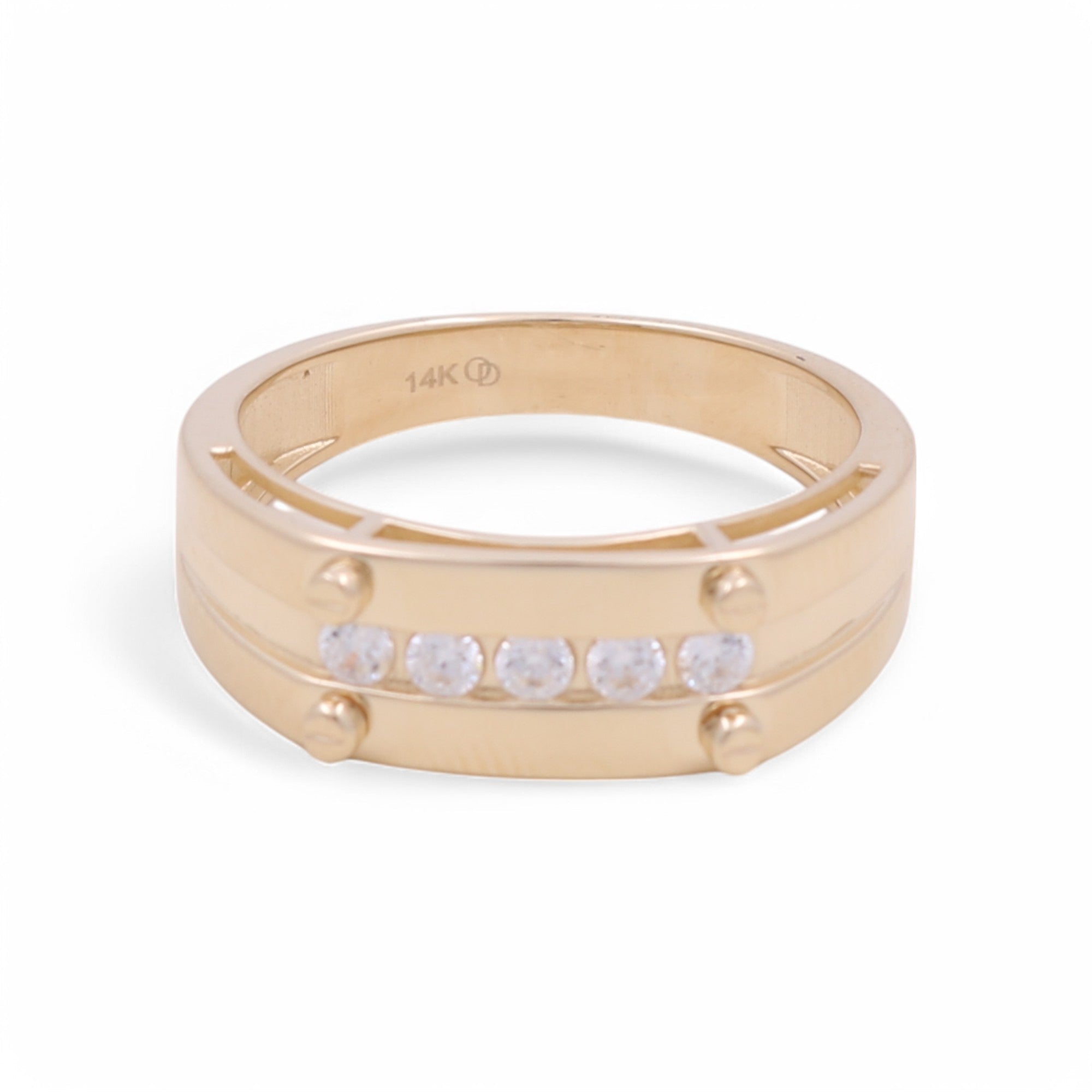 14K Yellow Gold Fashion with CZ Ring - Miral Jewelry