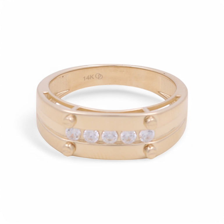 14K Yellow Gold Fashion with CZ Ring - Miral Jewelry