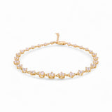 14K Yellow Gold Fashion With Cz Women's Bracelet - Miral Jewelry