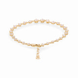 14K Yellow Gold Fashion With Cz Women's Bracelet - Miral Jewelry
