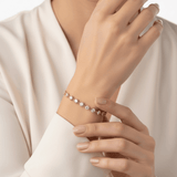 14K Yellow Gold Fashion With Cz Women's Bracelet - Miral Jewelry