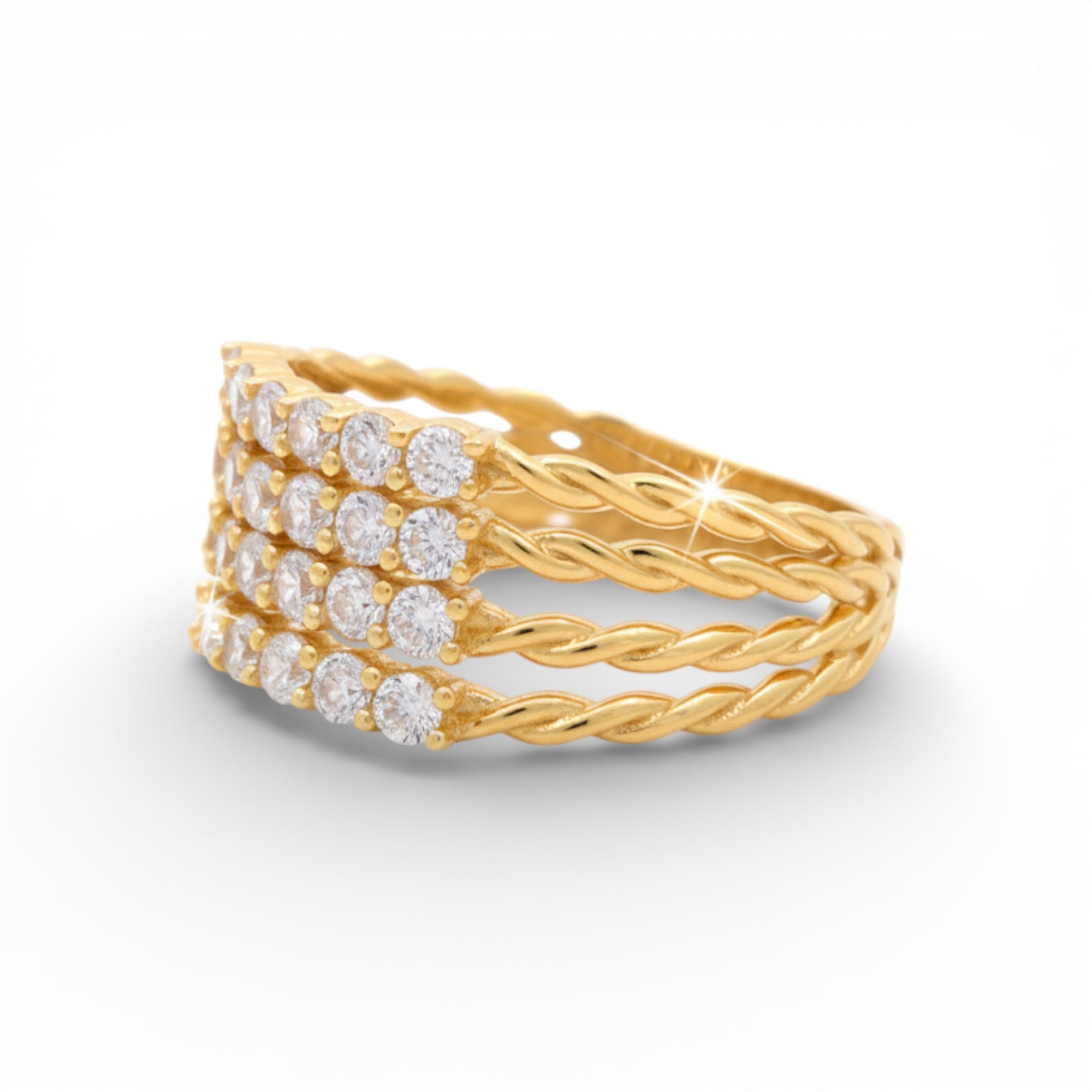 14K Yellow Gold Fashion with CZ Women's Ring - Miral Jewelry