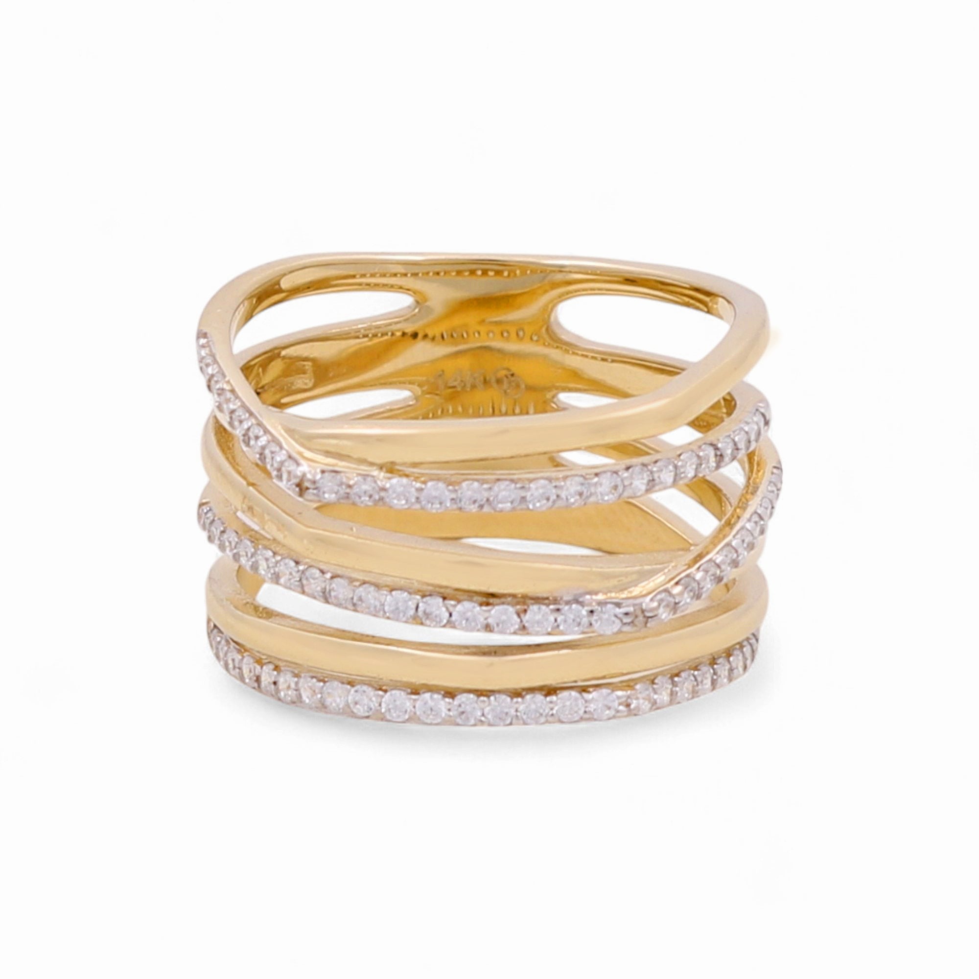 14K Yellow Gold Fashion with CZ Women's Ring - Miral Jewelry