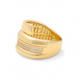 14K Yellow Gold Fashion with CZ Women's Ring - Miral Jewelry