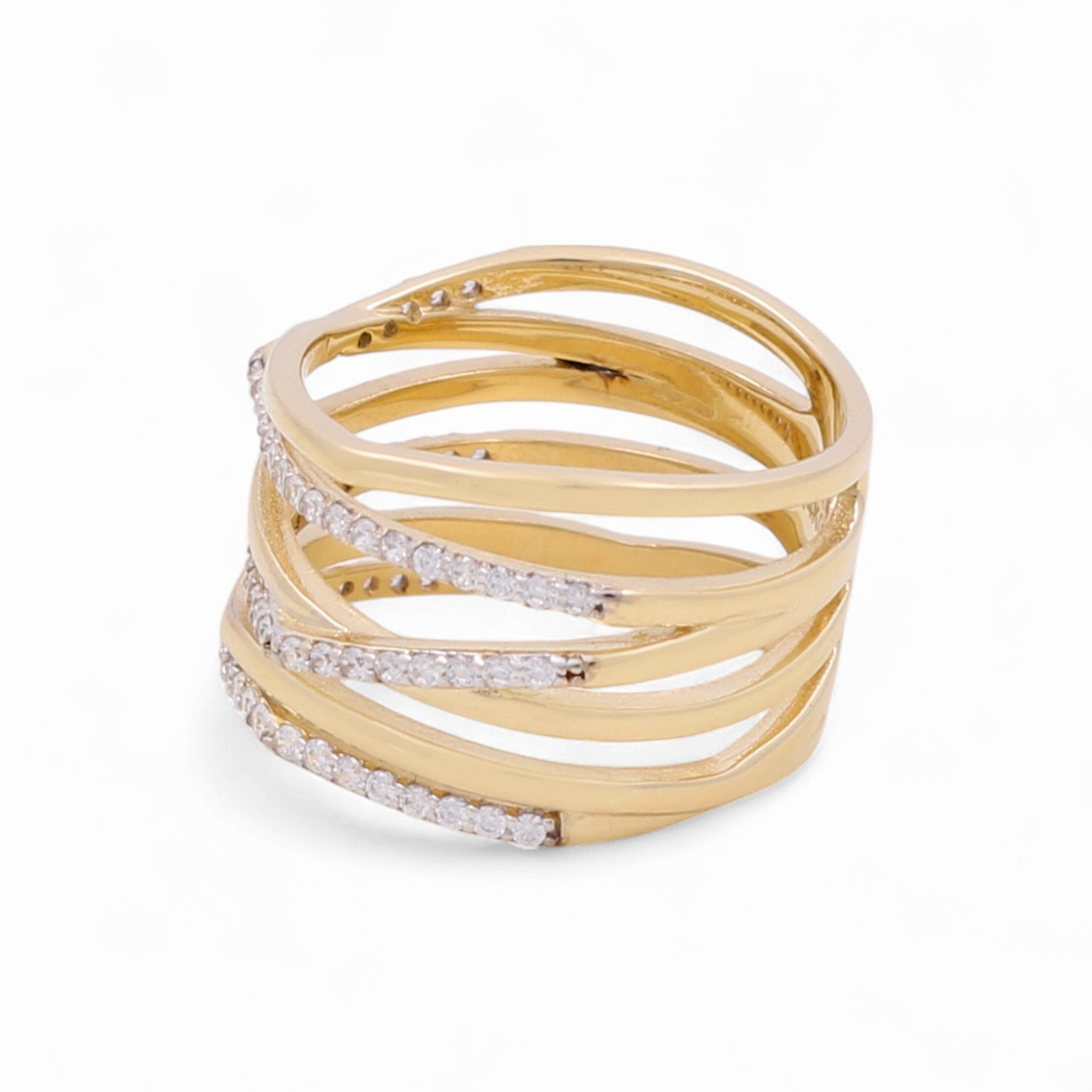 14K Yellow Gold Fashion with CZ Women's Ring - Miral Jewelry