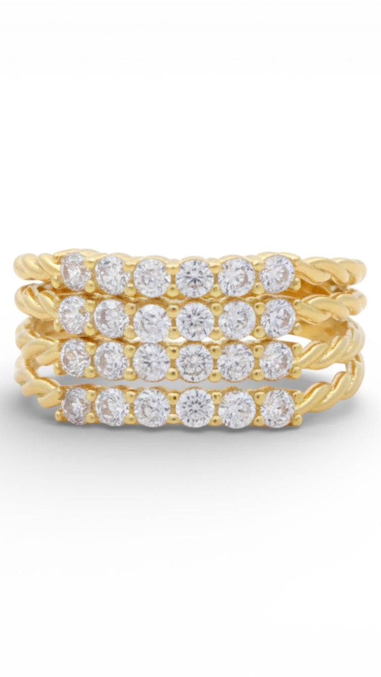 14K Yellow Gold Fashion with CZ Women's Ring - Miral Jewelry