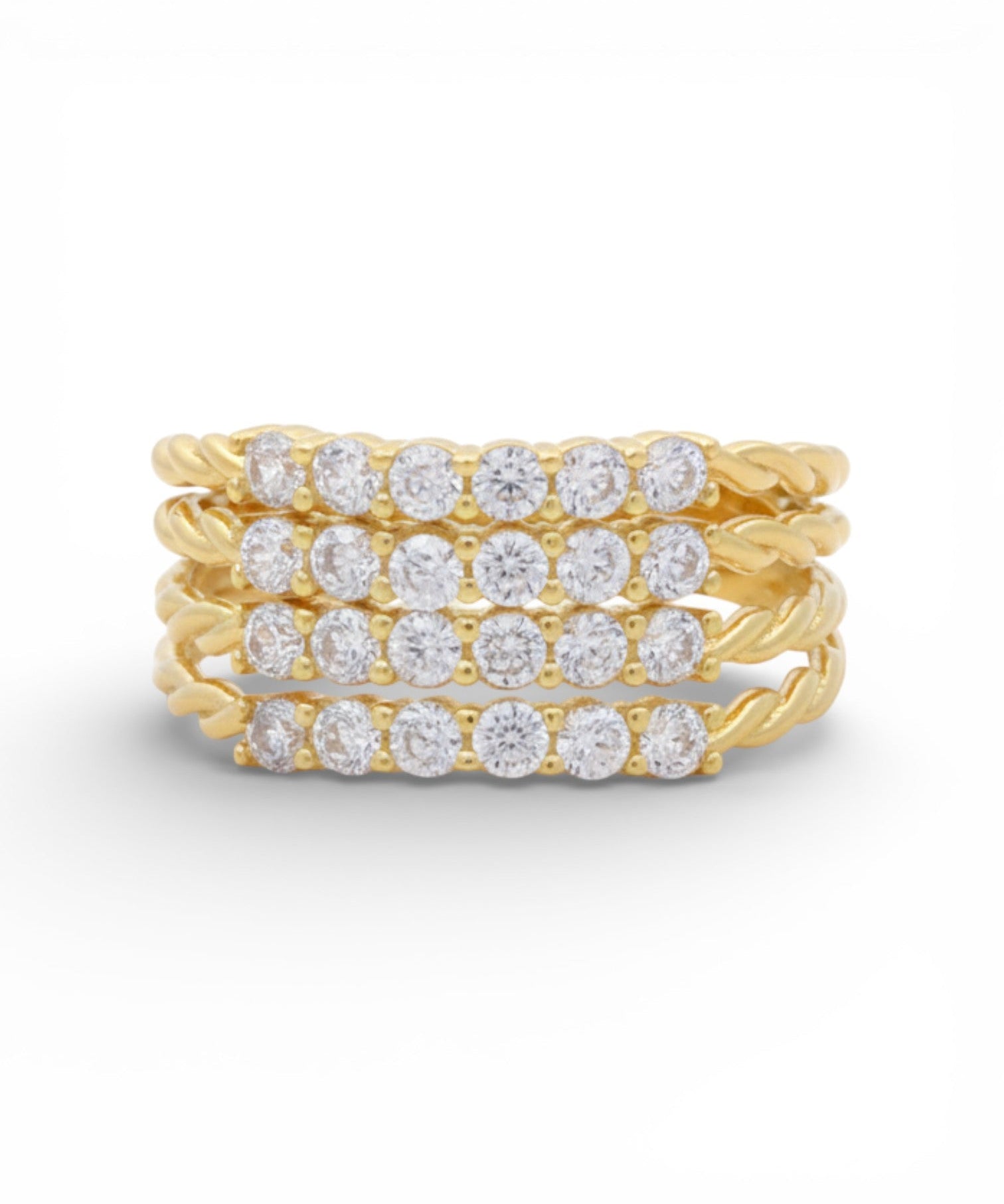 14K Yellow Gold Fashion with CZ Women's Ring - Miral Jewelry