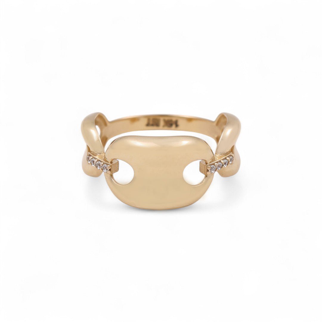 14K Yellow Gold Fashion with CZ Women's Ring - Miral Jewelry