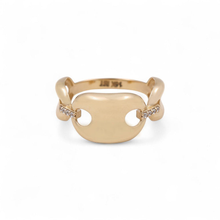 14K Yellow Gold Fashion with CZ Women's Ring - Miral Jewelry