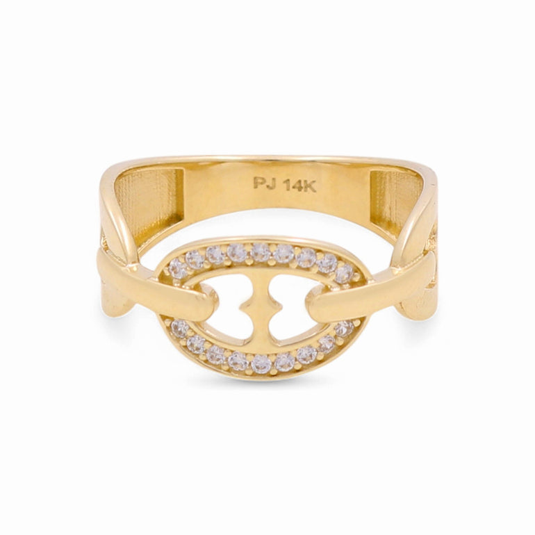 14K Yellow Gold Fashion with Cz Women's Ring - Miral Jewelry