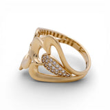 14K Yellow Gold Fashion with CZ Women's Ring - Miral Jewelry