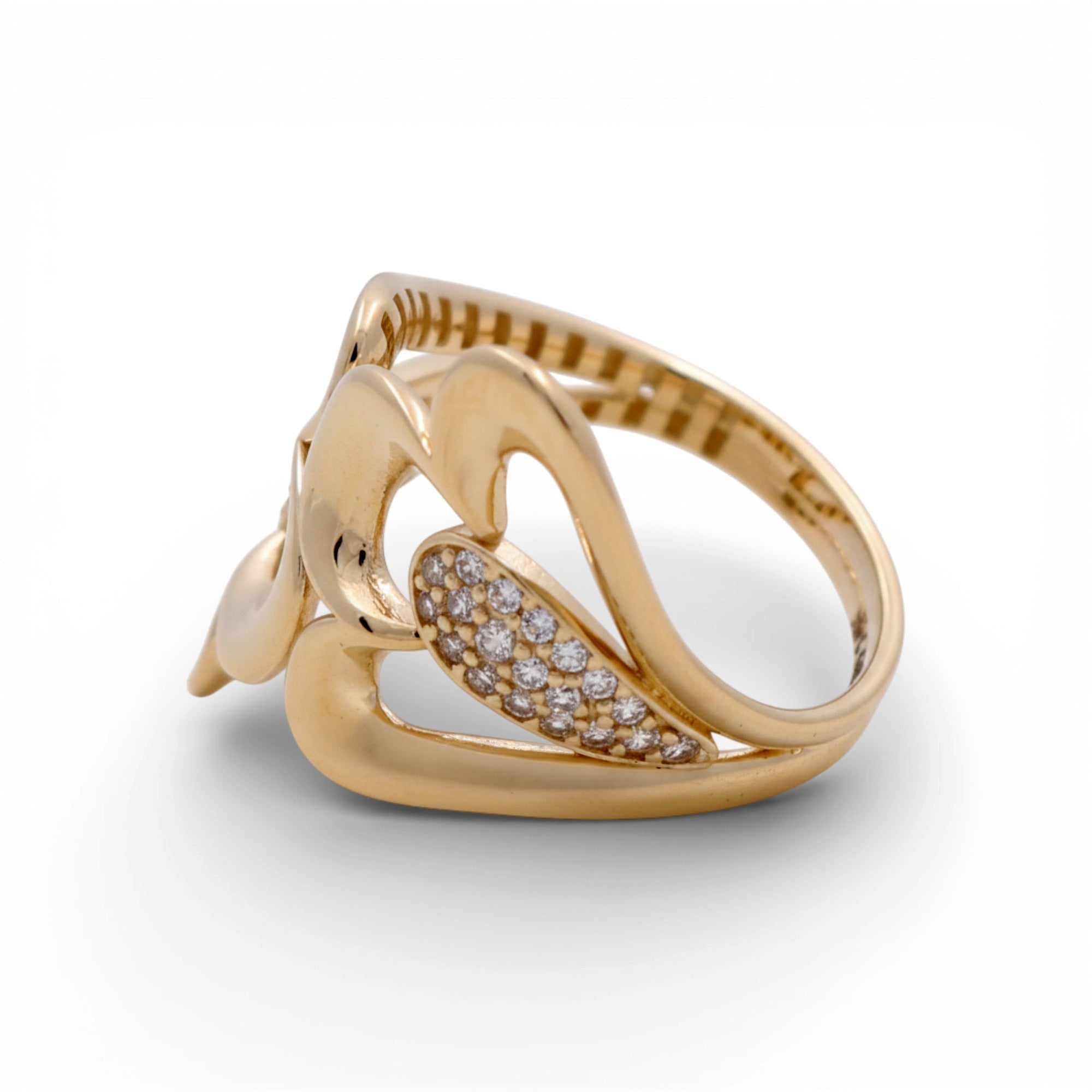 14K Yellow Gold Fashion with CZ Women's Ring - Miral Jewelry
