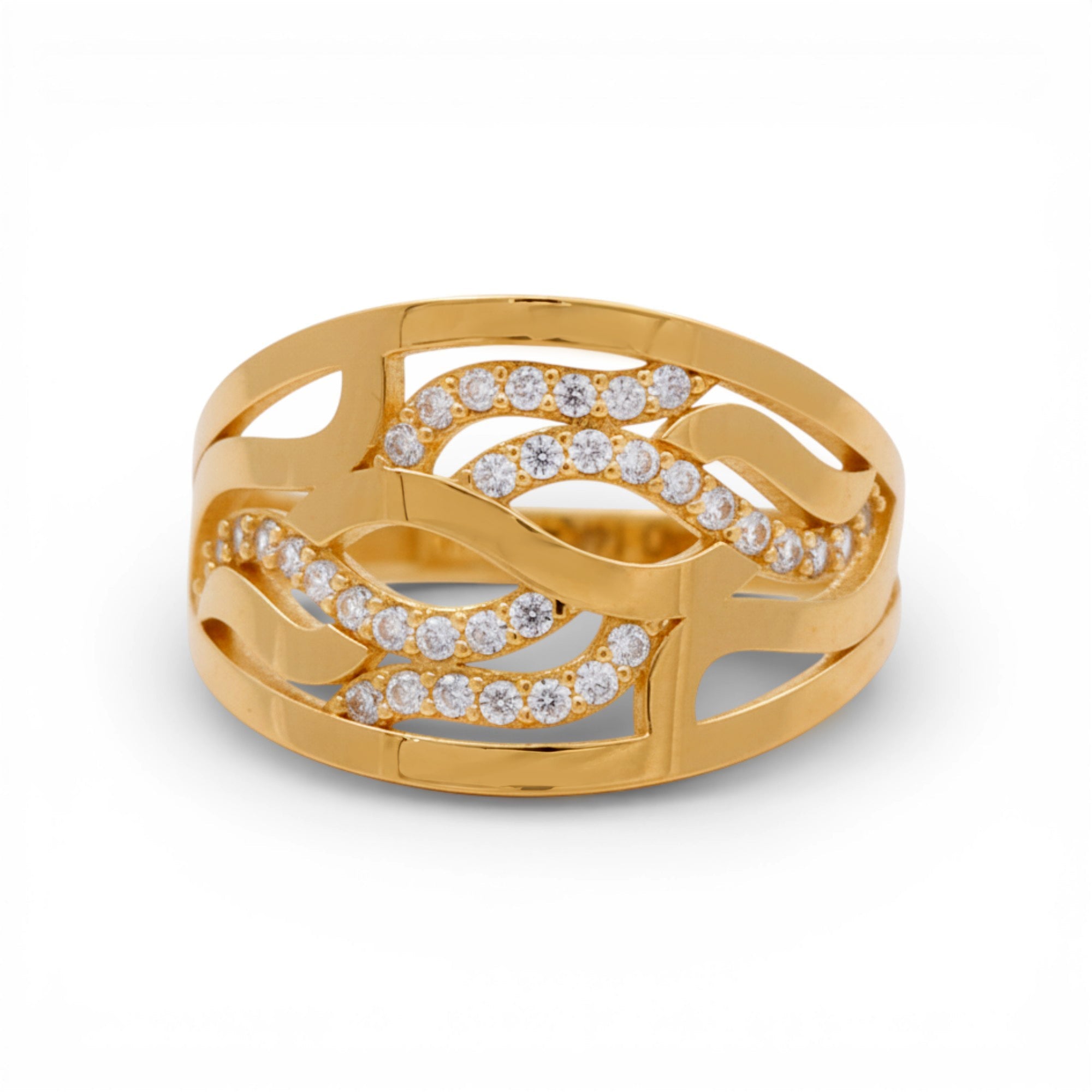 14K Yellow Gold Fashion with CZ Women's Ring - Miral Jewelry