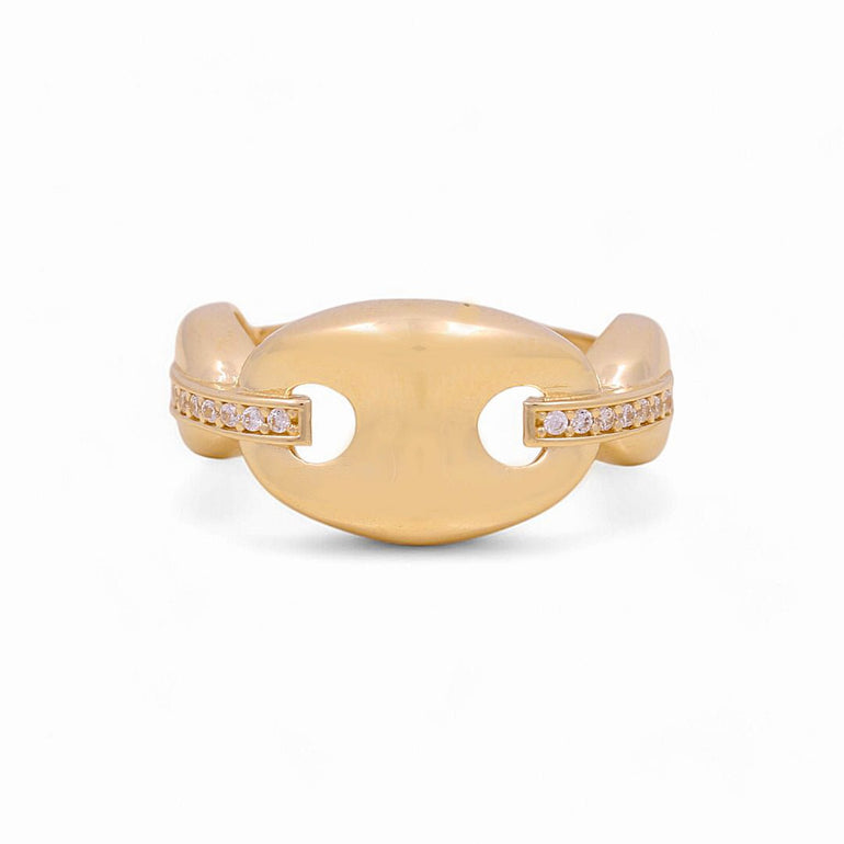 14K Yellow Gold Fashion with CZ Women's Ring - Miral Jewelry