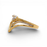 14K Yellow Gold Fashion with CZ Women's Ring - Miral Jewelry