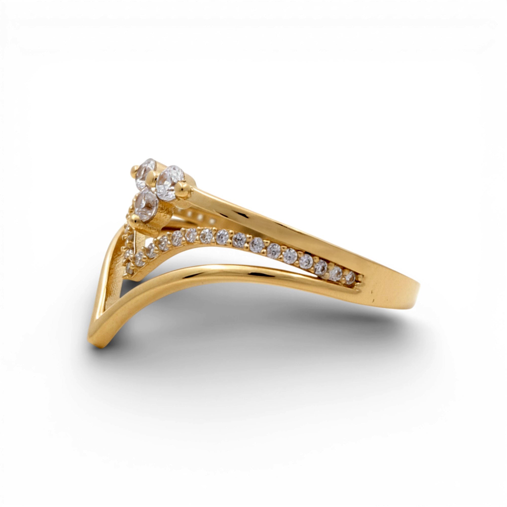 14K Yellow Gold Fashion with CZ Women's Ring - Miral Jewelry