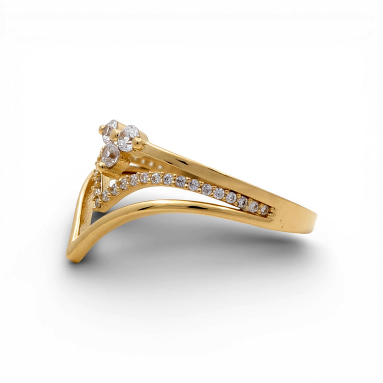 14K Yellow Gold Fashion with CZ Women's Ring - Miral Jewelry