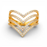 14K Yellow Gold Fashion with CZ Women's Ring - Miral Jewelry