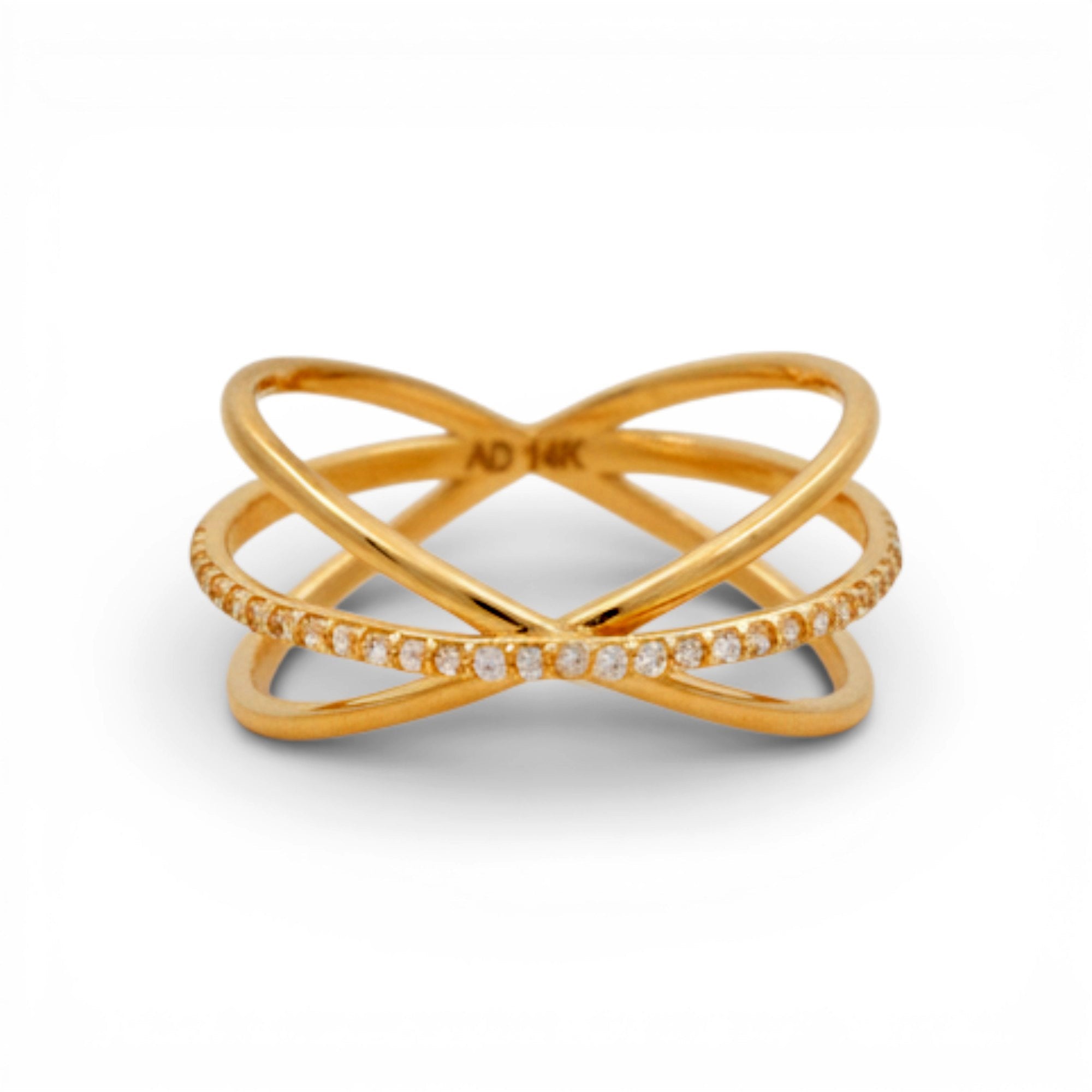 14K Yellow Gold Fashion With Cz Women's Ring - Miral Jewelry