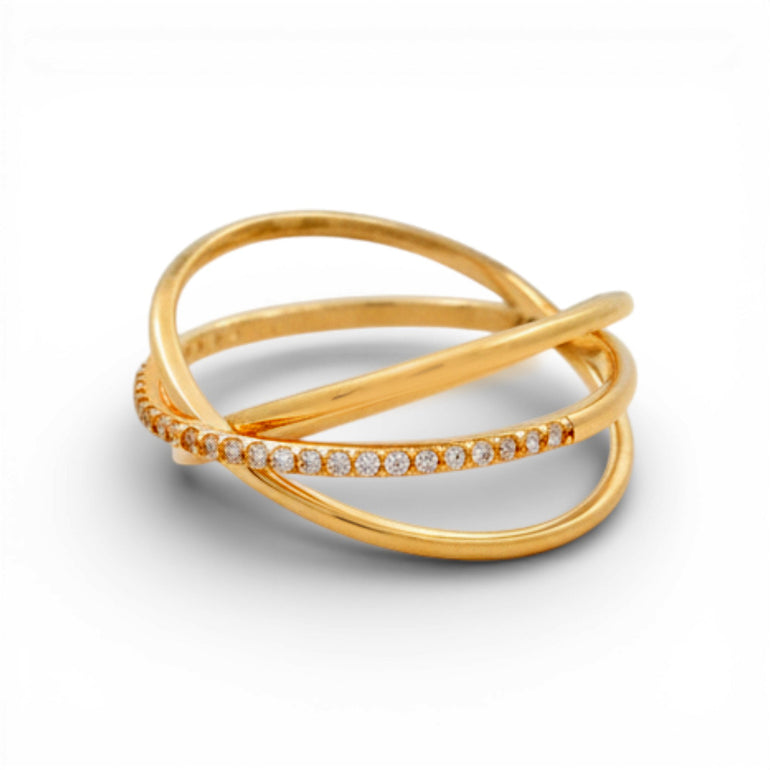 14K Yellow Gold Fashion With Cz Women's Ring - Miral Jewelry
