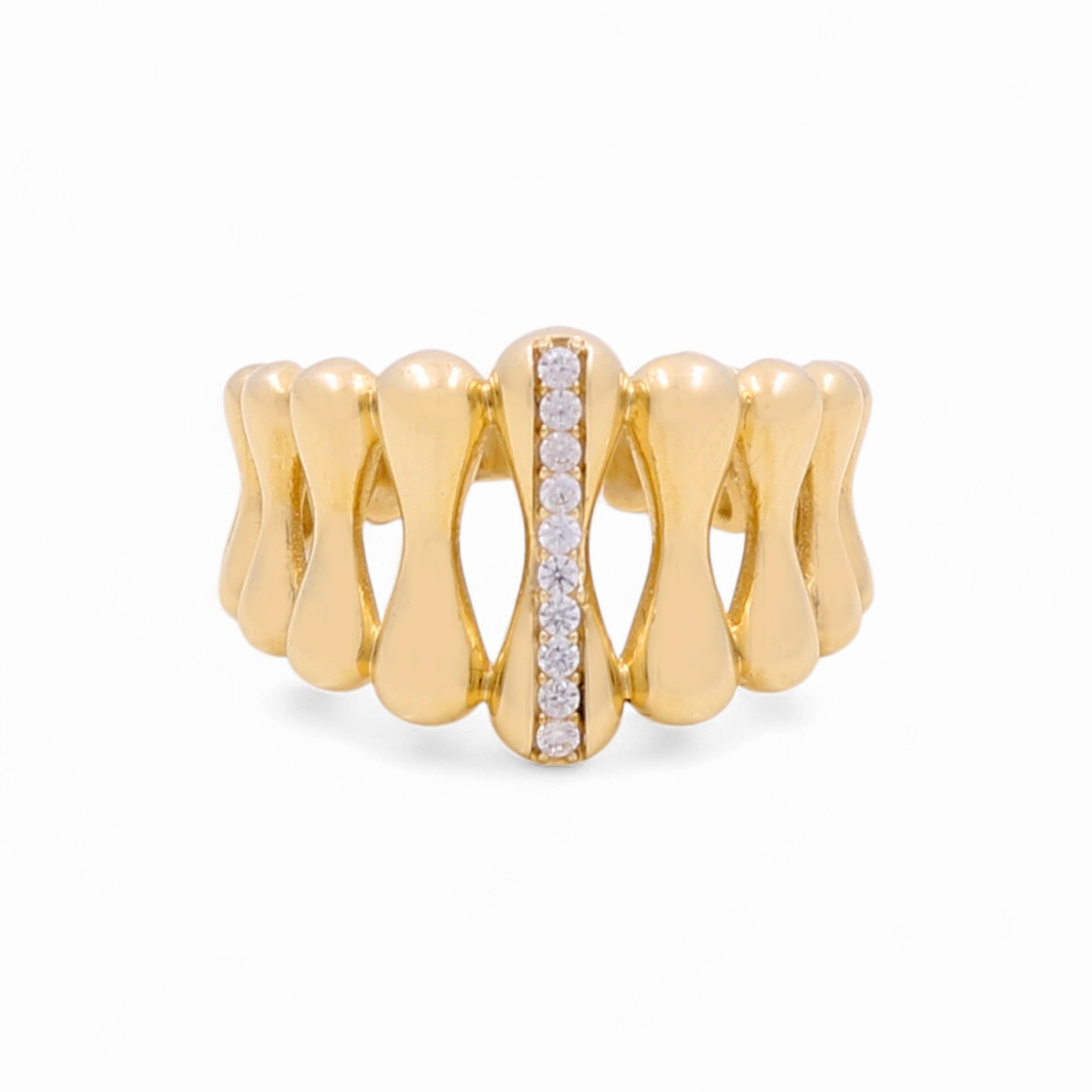 14K Yellow Gold Fashion with Cz Women's Ring - Miral Jewelry