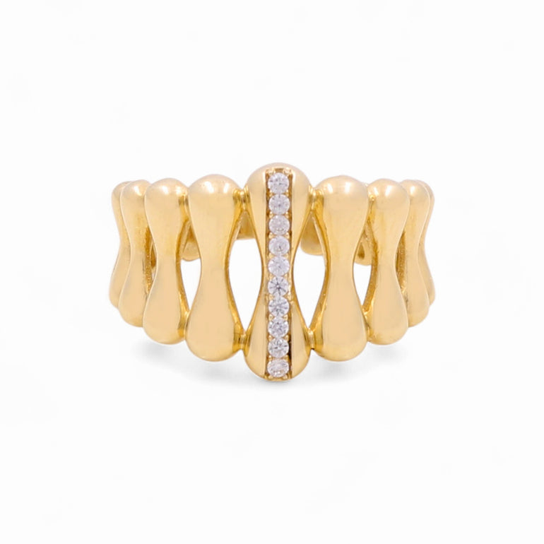 14K Yellow Gold Fashion with Cz Women's Ring - Miral Jewelry