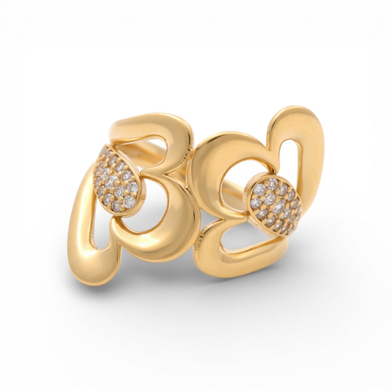 14K Yellow Gold Fashion with CZ Women's Ring - Miral Jewelry
