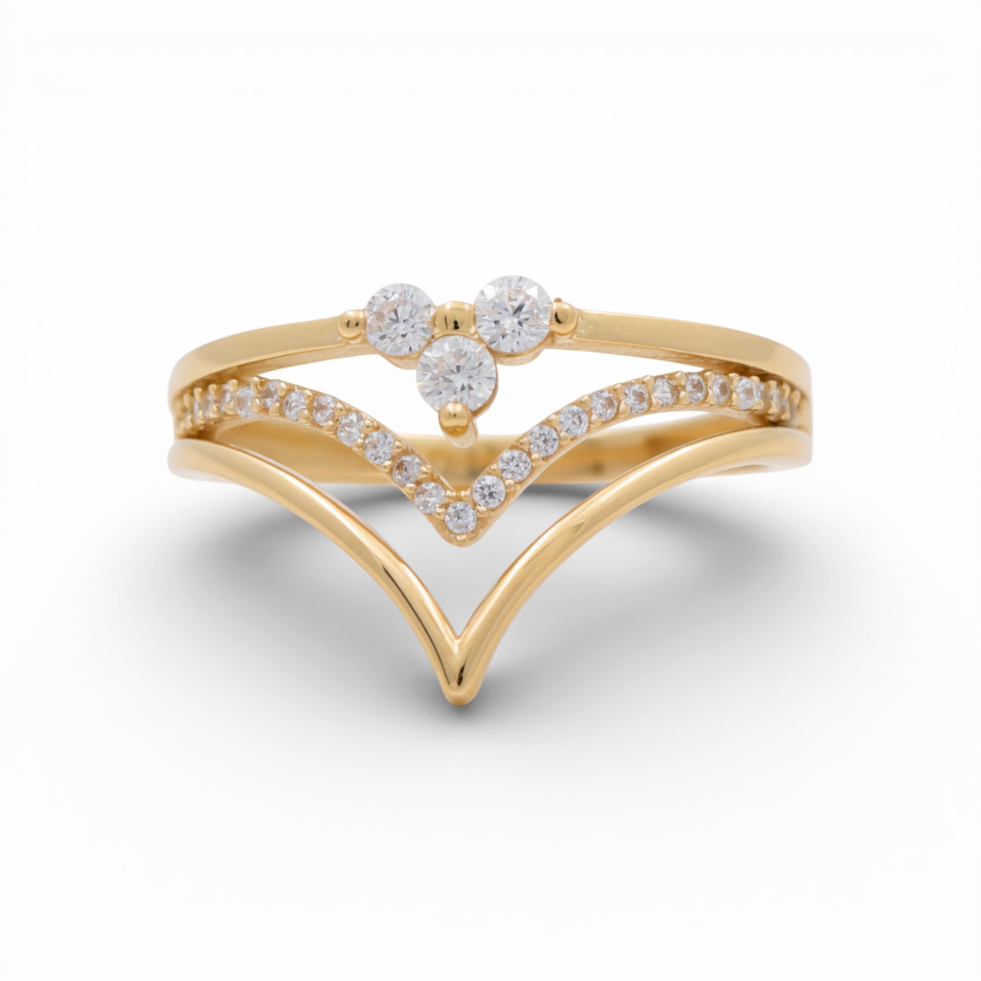 14K Yellow Gold Fashion with CZ Women's Ring - Miral Jewelry