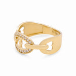 14K Yellow Gold Fashion with Cz Women's Ring - Miral Jewelry