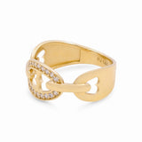 14K Yellow Gold Fashion with Cz Women's Ring - Miral Jewelry