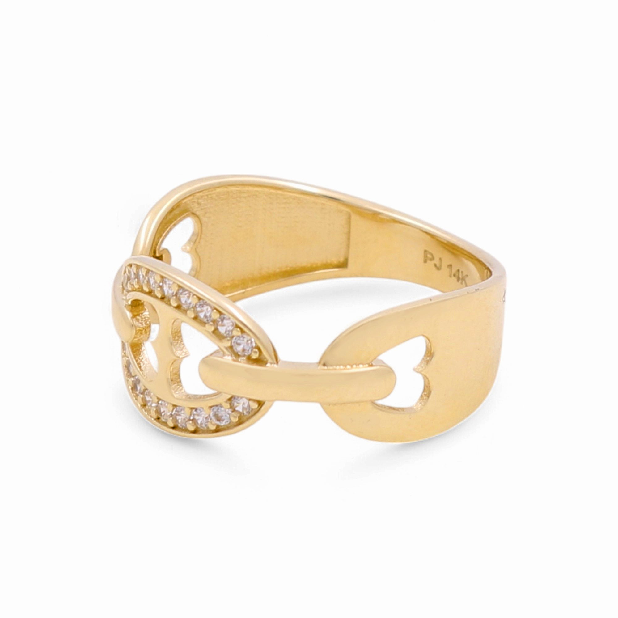 14K Yellow Gold Fashion with Cz Women's Ring - Miral Jewelry