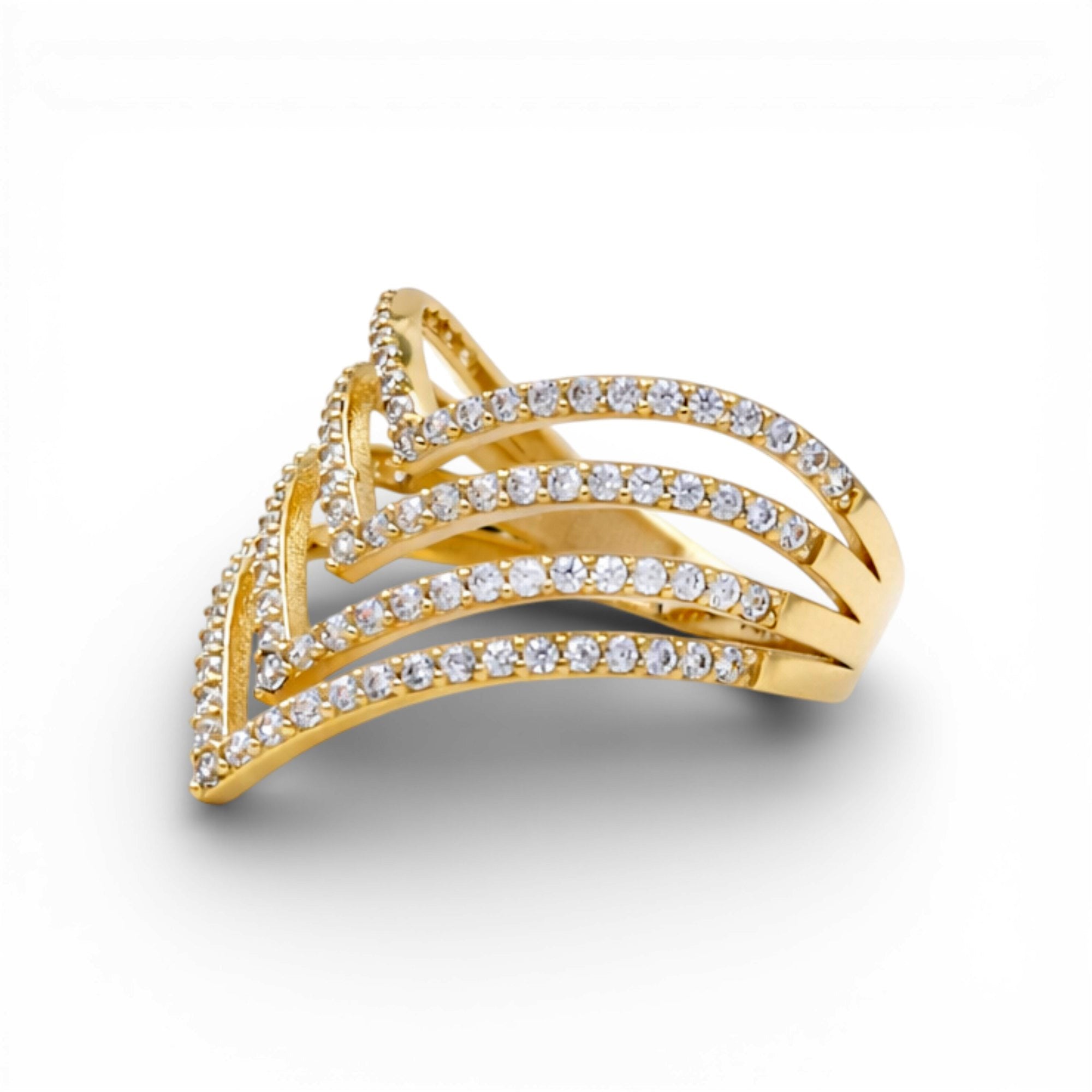 14K Yellow Gold Fashion with CZ Women's Ring - Miral Jewelry