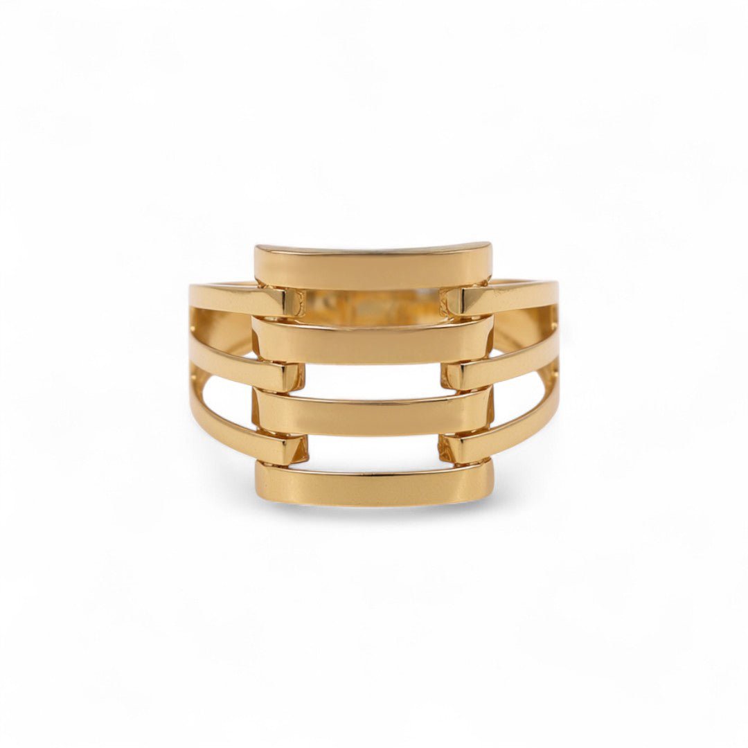 14K Yellow Gold Open Multi-Bar Ring 2 g