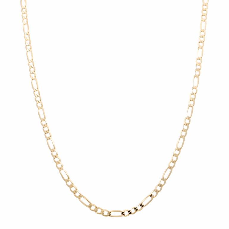 14K Yellow Gold Figaro Link 24" - Miral Jewelry