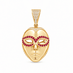 14K Yellow Gold Figure Medal Pendant - Miral Jewelry