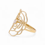 14K Yellow Gold Flower Fashion Women's Ring - Miral Jewelry