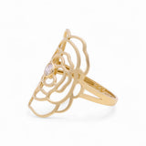 14K Yellow Gold Flower Fashion Women's Ring - Miral Jewelry