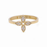 14K Yellow Gold Flower Fashion Women's Ring - Miral Jewelry