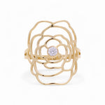 14K Yellow Gold Flower Fashion Women's Ring - Miral Jewelry