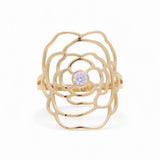 14K Yellow Gold Flower Fashion Women's Ring - Miral Jewelry