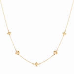 14k Yellow Gold Flower Necklace - Miral Jewelry