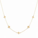 14k Yellow Gold Flower Necklace - Miral Jewelry