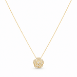 14k Yellow Gold Flower Necklaces 17" - Miral Jewelry