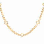 14k Yellow Gold Flower Necklaces 18" - Miral Jewelry
