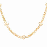14k Yellow Gold Flower Necklaces 18" - Miral Jewelry