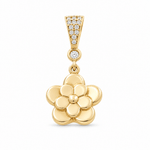 14K Yellow Gold Flower Pendant - Miral Jewelry
