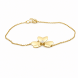 14K Yellow Gold Flower Station Bracelet – 7.5" - Miral Jewelry